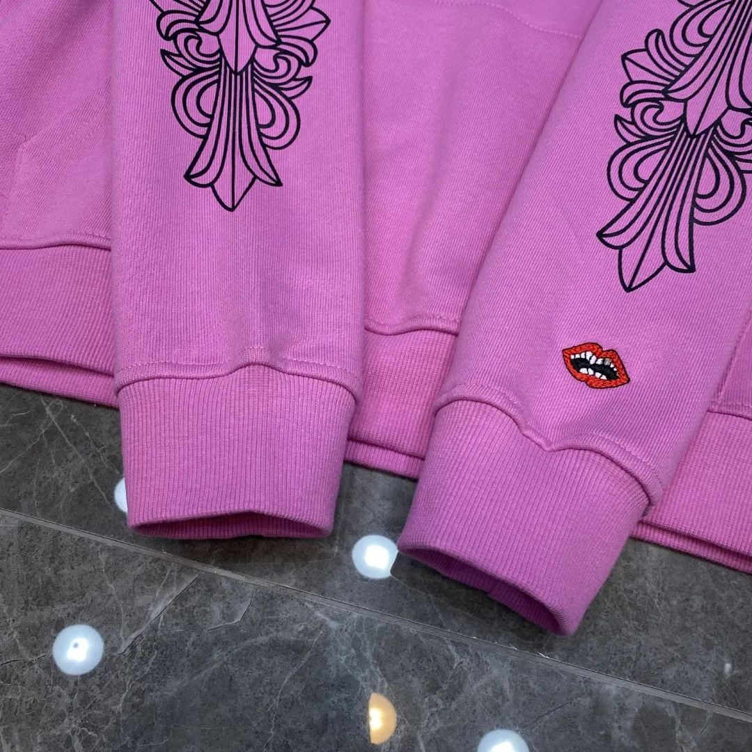 P246 Chrome Hearts Autumn and Winter 2025 simultaneous sale at counters❤️Limited edition Chrome Hearts Mattyboy graffiti spider web hoodie sweatshirt Imported environmentally friendly glue printing and dyeing Improved customized version 1:1 460g High weight fabric Recommended color: Customized graffiti color purple Code numbers: S, M, L, XL